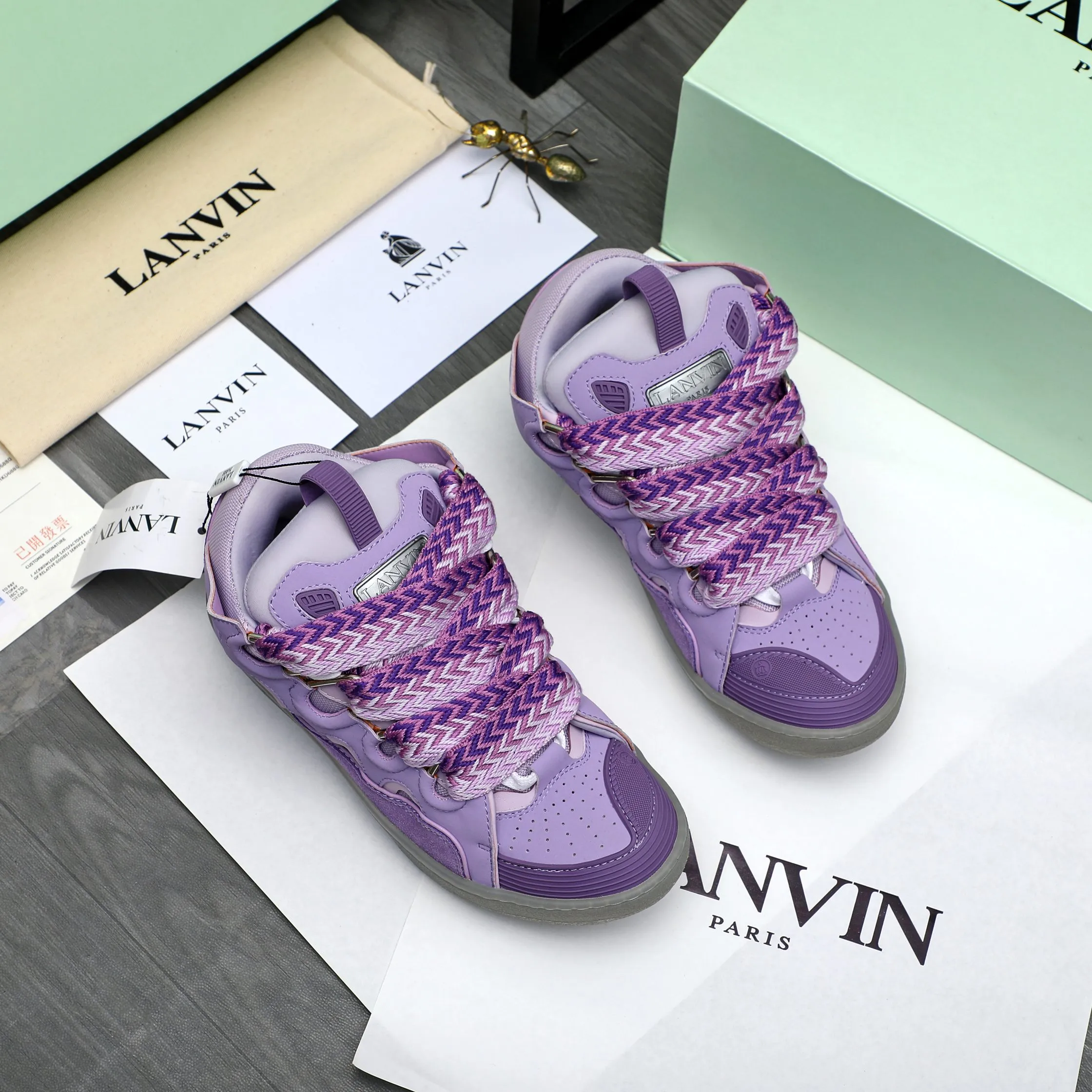 Men's shoes 💰740 [Lanvin] Lanvin high-end quality original couple's casual shoes - Upper: imported cowhide leather splicing breathable mesh - Inner lining: Lycra elastic lining - Outsole: original rubber outsole - Super high quality control·Fine workmanship: highlighted (high-end·luxury·grade) -Size: 36-45 (45 can be customized)
